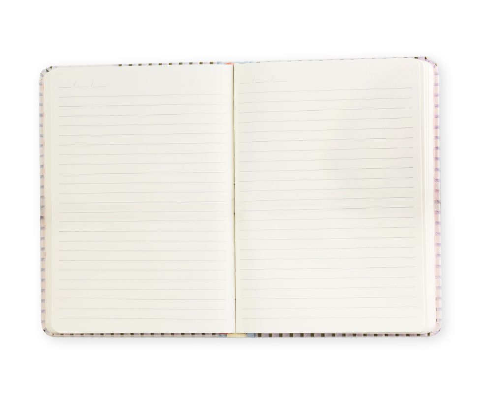 A5 Premium Hard Cover Notebook - Cream Dreamy Ditsy Check