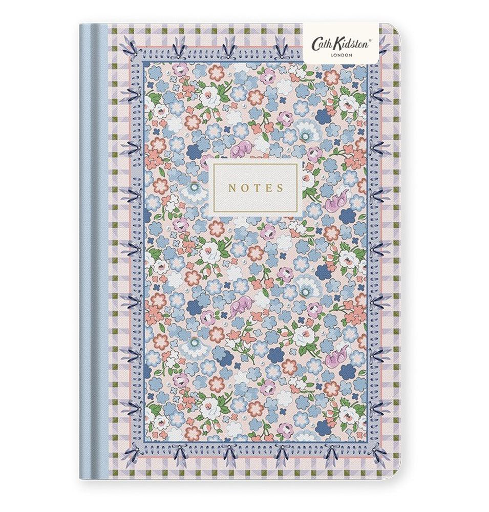 A5 Premium Hard Cover Notebook - Cream Dreamy Ditsy Check