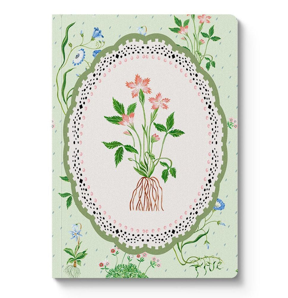 A5 Textured Soft Cover Notebook - Green Roots Vignette