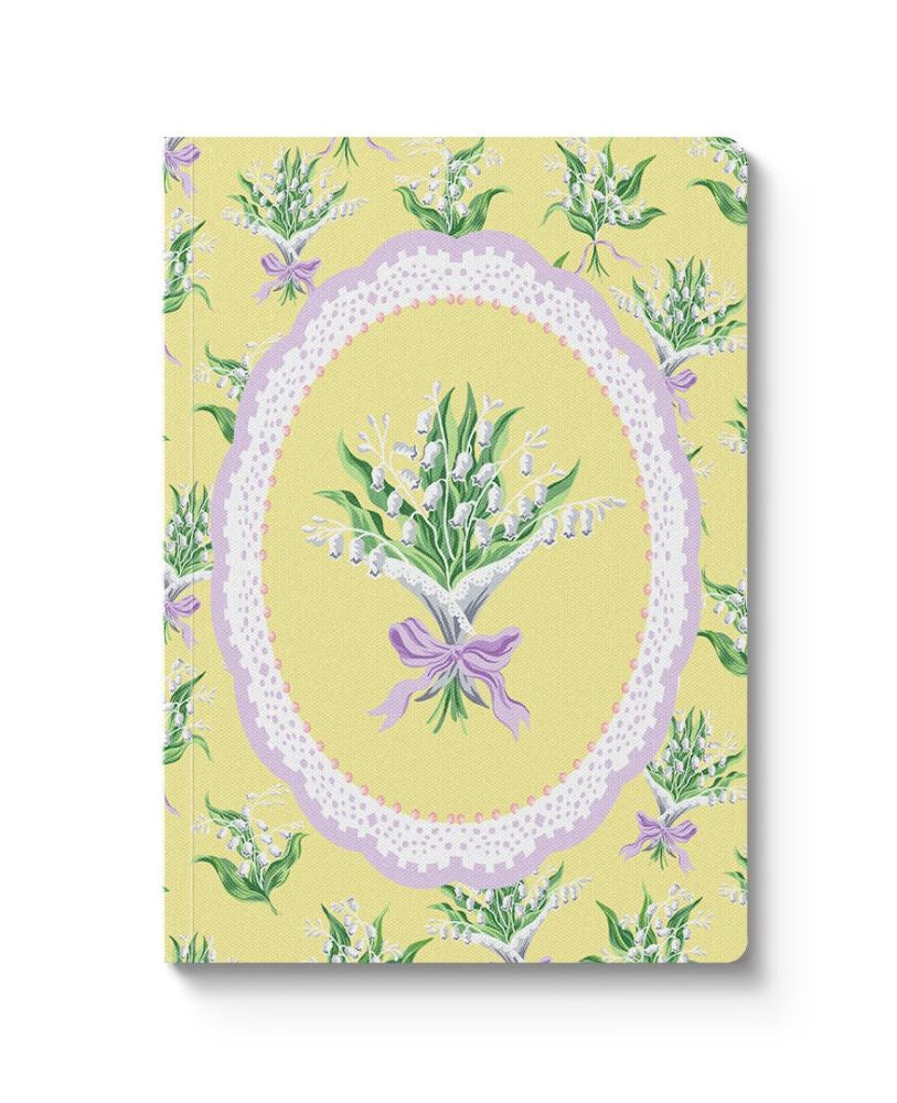 A6 Textured Soft Cover Notebook - Yellow Lily of the Valley Vignette