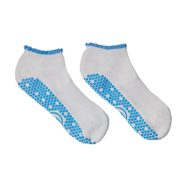 Classic Low Rise Grip Socks - Blue Frill