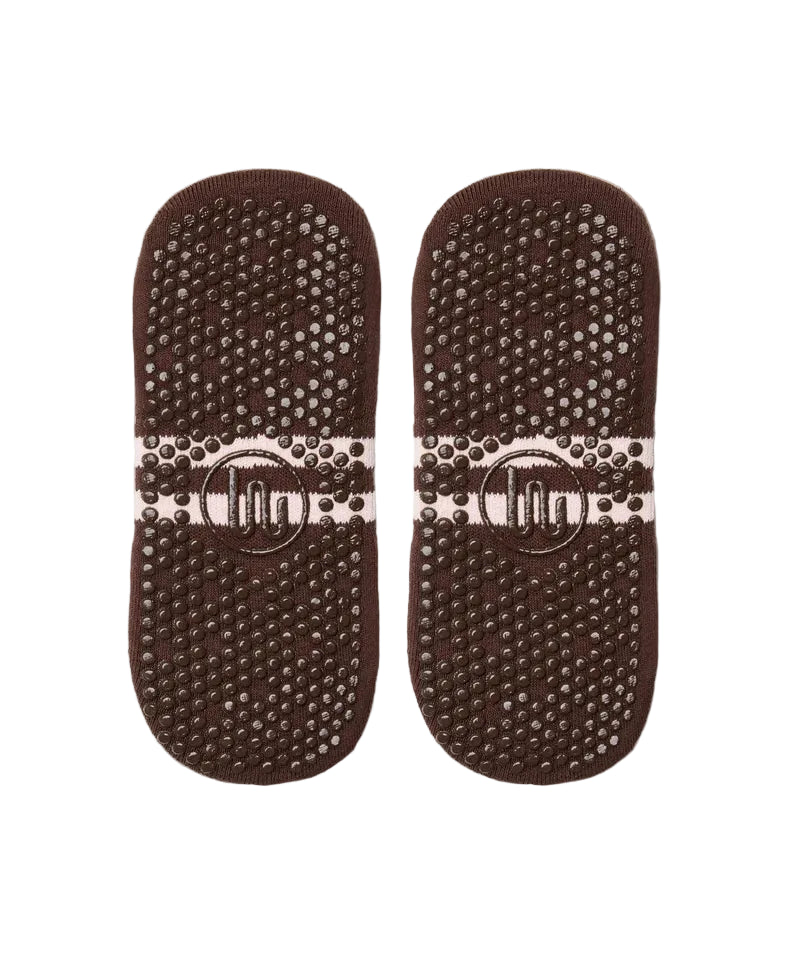 Classic Low Rise Grip Socks - Stripe Espresso