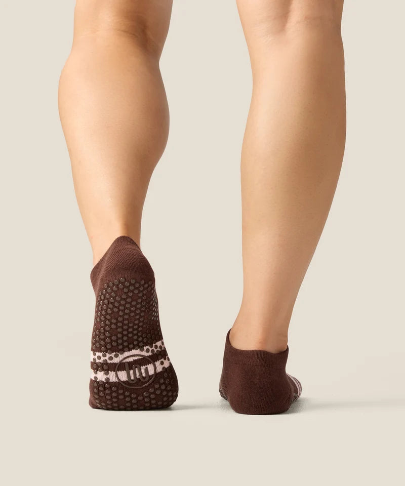 Classic Low Rise Grip Socks - Stripe Espresso