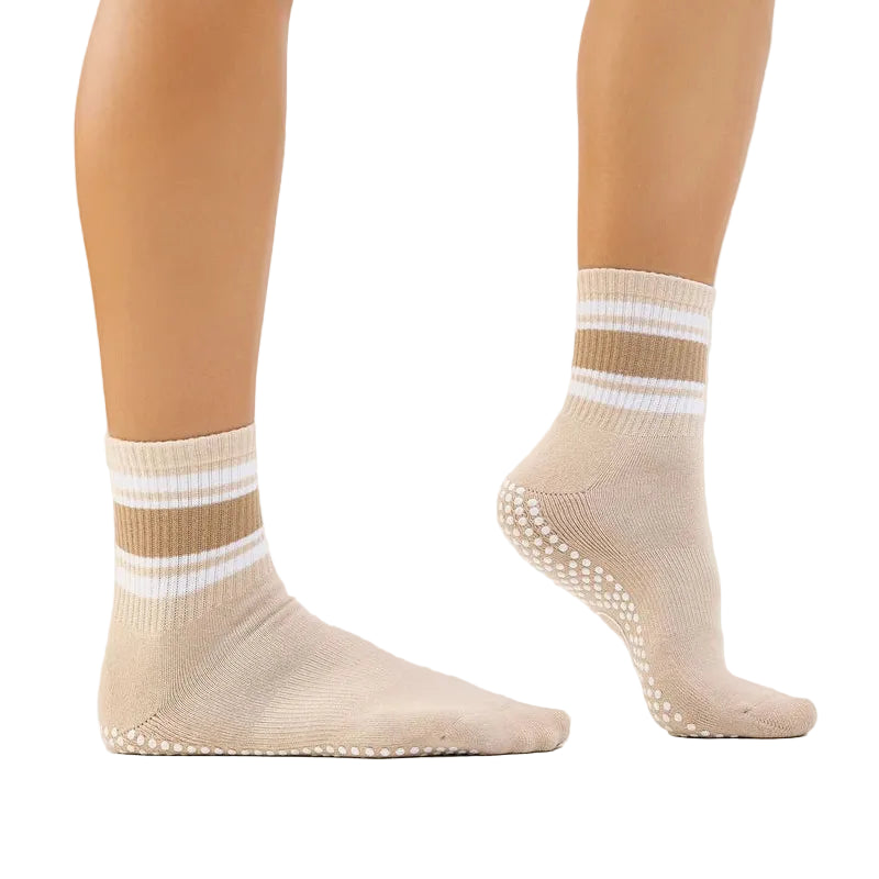 Crew Grip Socks - Beige Stripes
