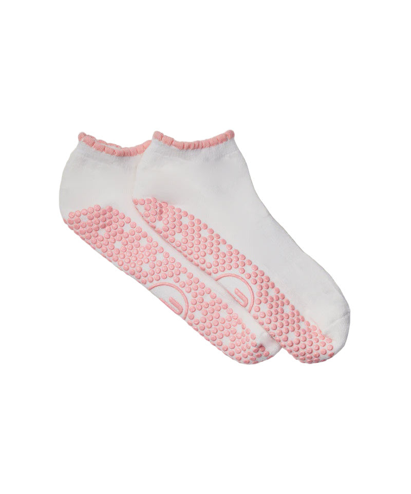 Classic Low Rise Grip Socks - Pink Frill