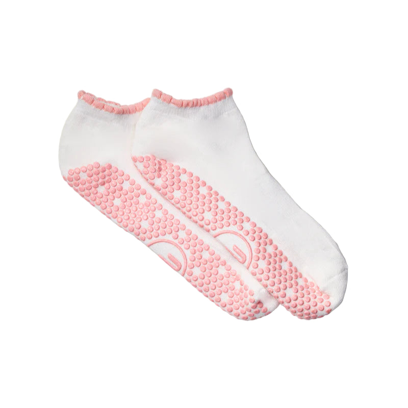 Classic Low Rise Grip Socks - Pink Frill