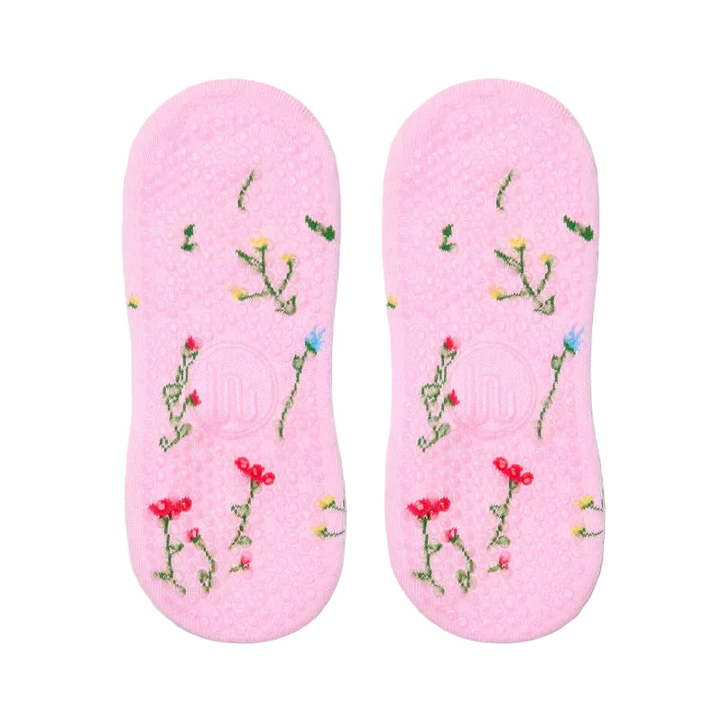 Classic Low Rise Grip Socks - Wildflower Pink
