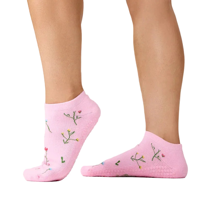 Classic Low Rise Grip Socks - Wildflower Pink