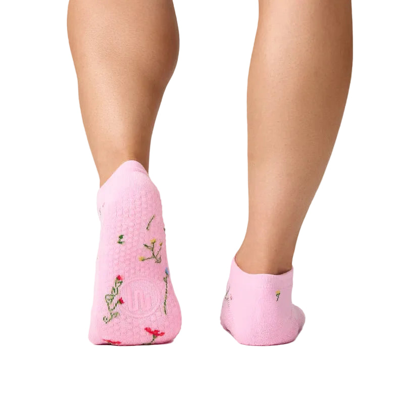 Classic Low Rise Grip Socks - Wildflower Pink