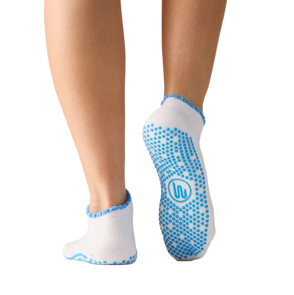 Classic Low Rise Grip Socks - Blue Frill