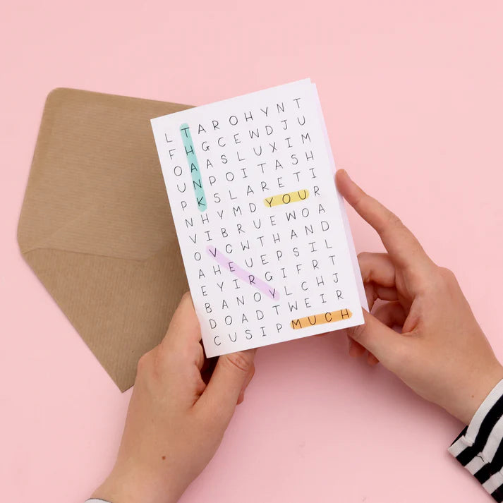 Word Search Thank You Card