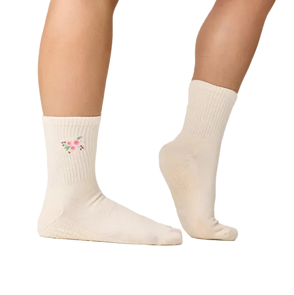 Crew Grip Socks - Cherry Blossom Ivory