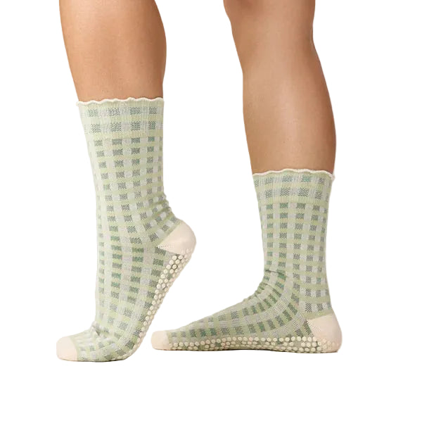 Crew Grip Socks - Gingham Frill Mint
