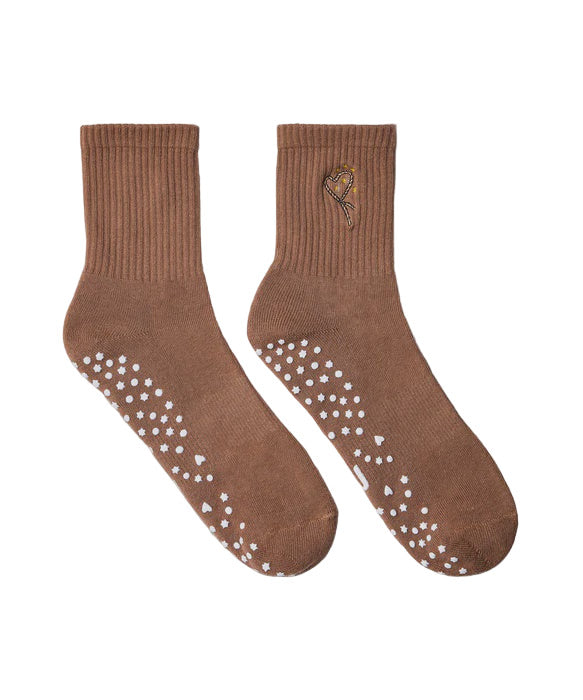 Crew Grip Socks - Lasoo Heart Tan