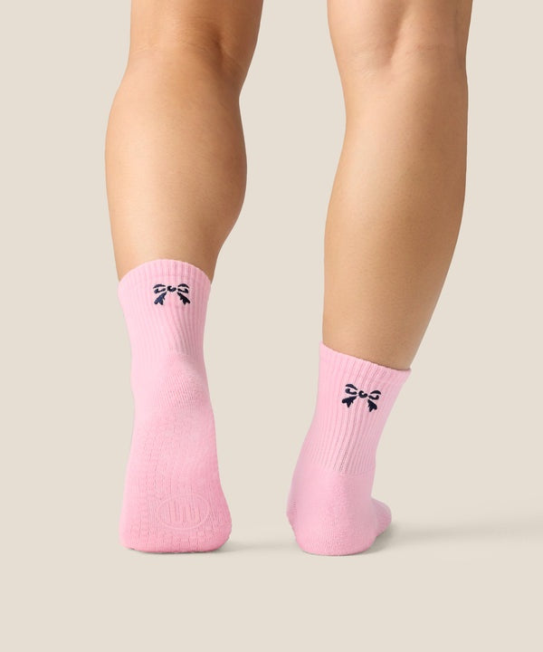 Crew Grip Socks - Darling Bow Pink