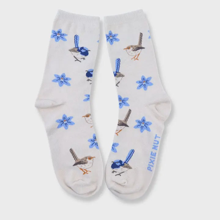Australian Socks - Fairy Wren Bird Socks