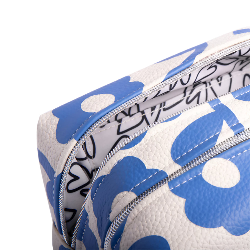 Travel Washbag Large - Mono Bloom Blue