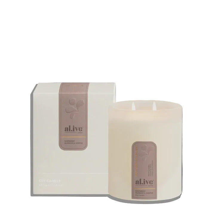 Soy candle -   raspberry blossom & juniper