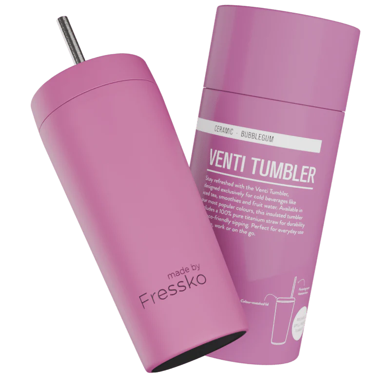 Venti Tumbler Ceramic 20oz - Bubblegum