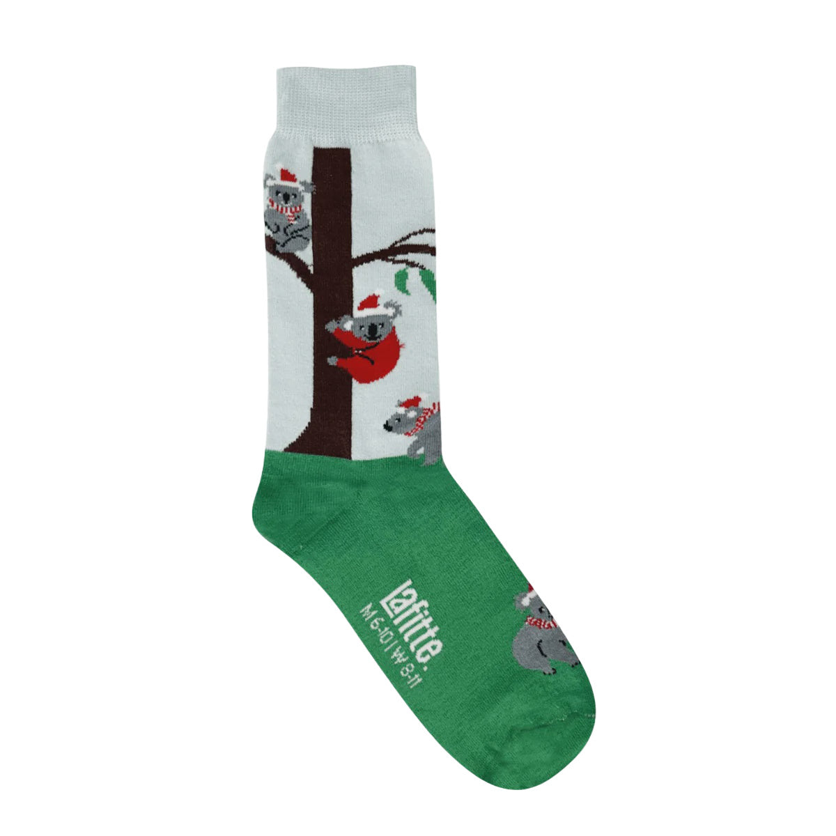 LAFITTE Socks - Christmas Koala - Green (M6-10, W8-11)