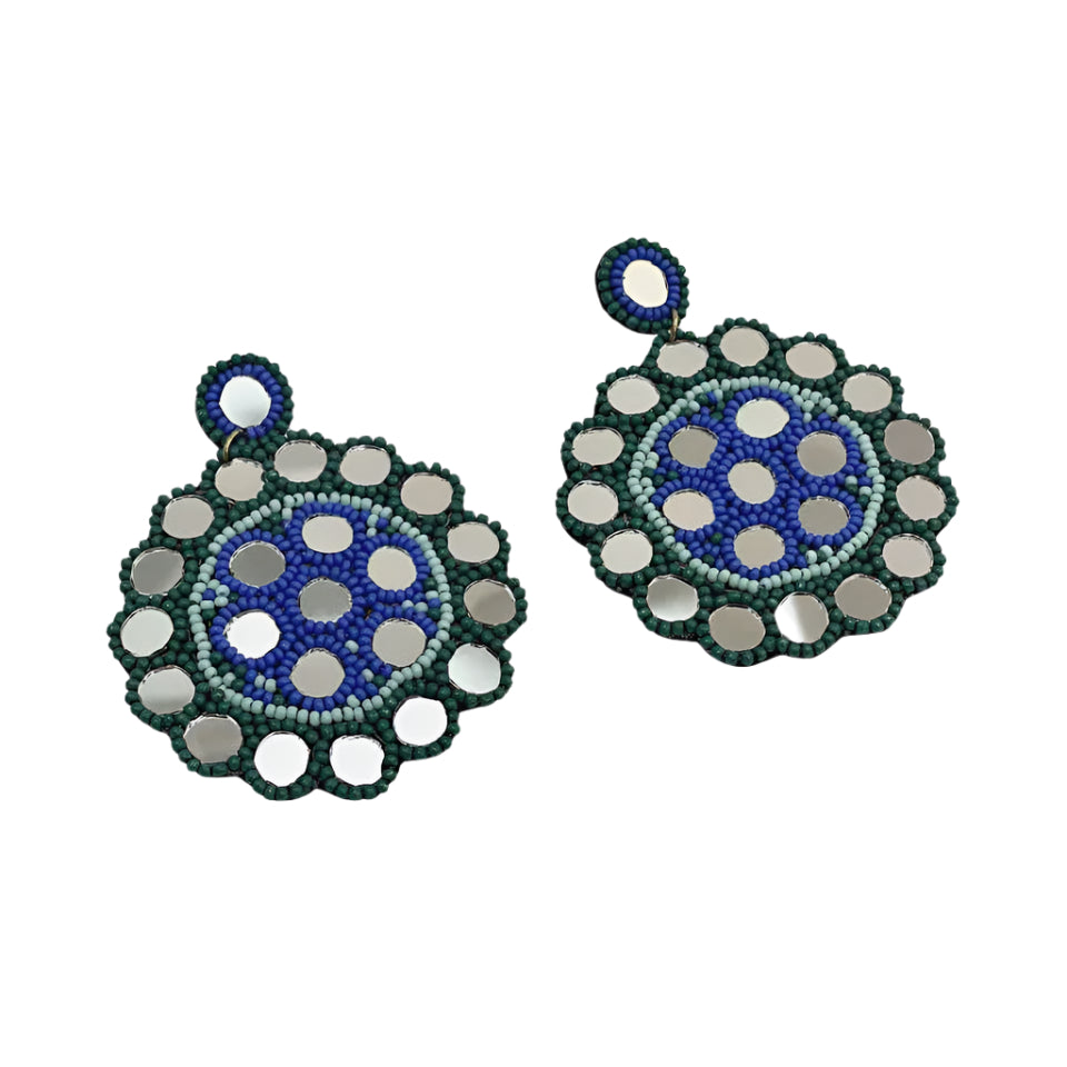 Cinchita Mirror Earrings - Blue
