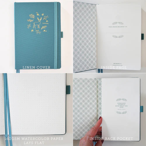 Dot Grid Notebook - Deer Woodlands Teal