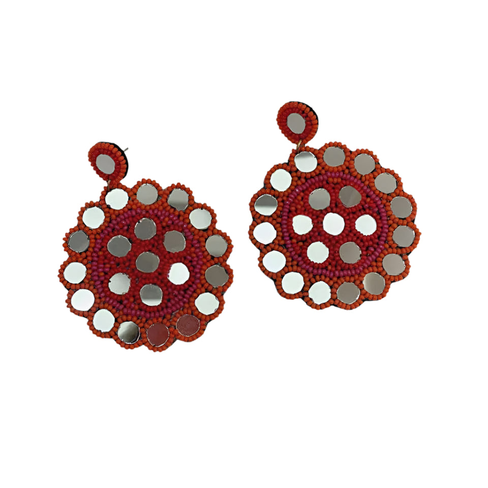Cinchita Mirror Earrings - Orange