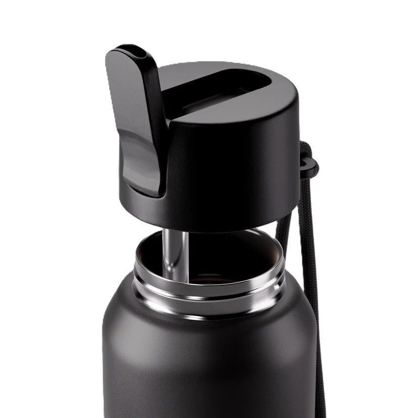 Core Flip Sip Ceramic Bottle 1L - Coal