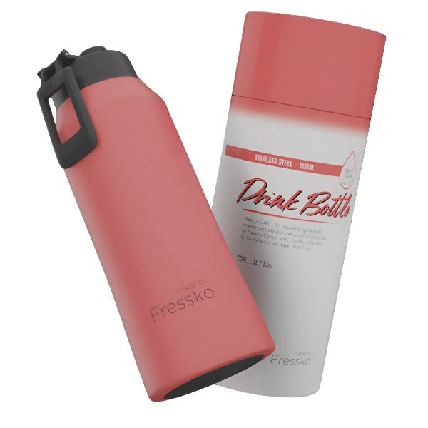 Core Drink Bottle 1L - Coral