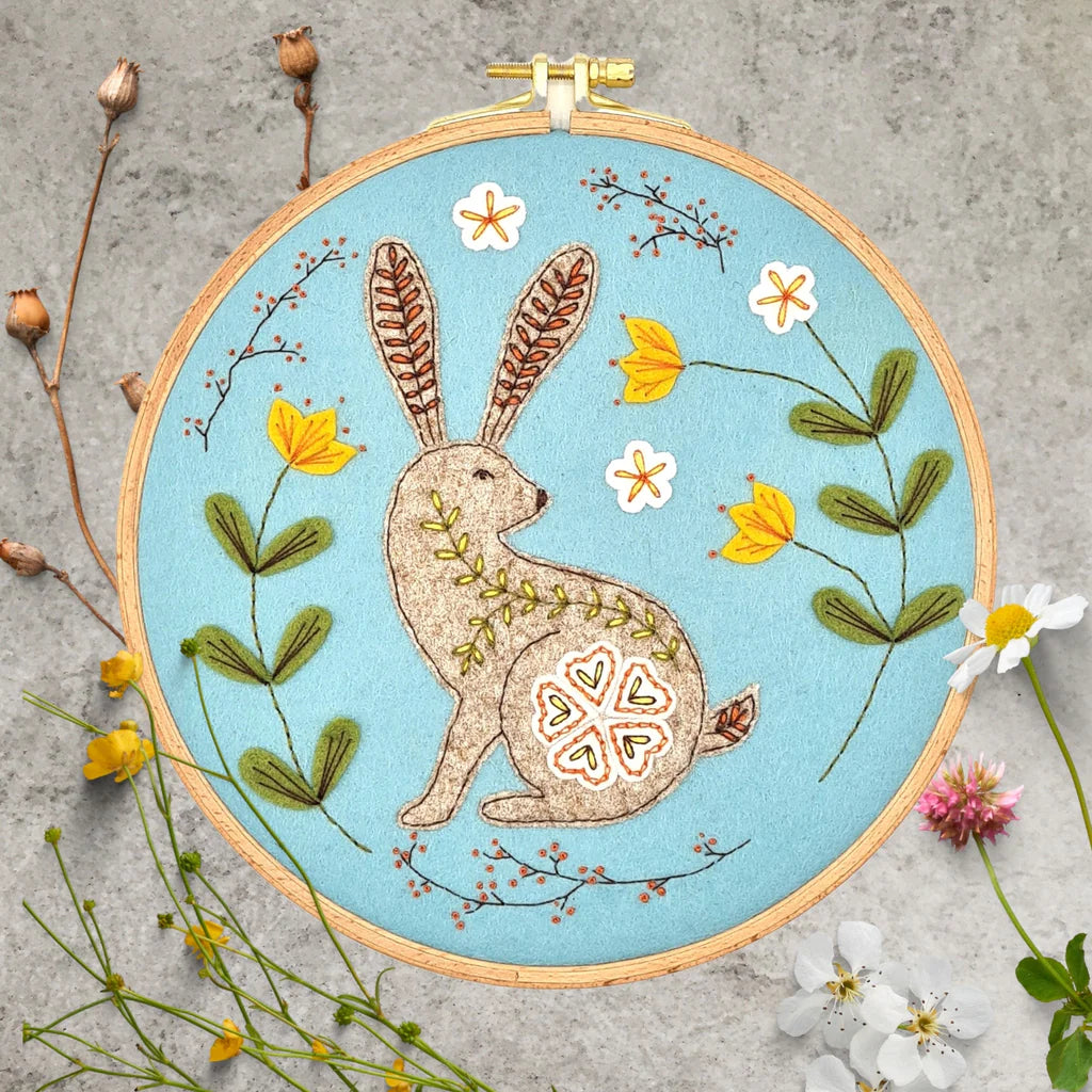 Felt Applique Hoop Kit - Wild Hare