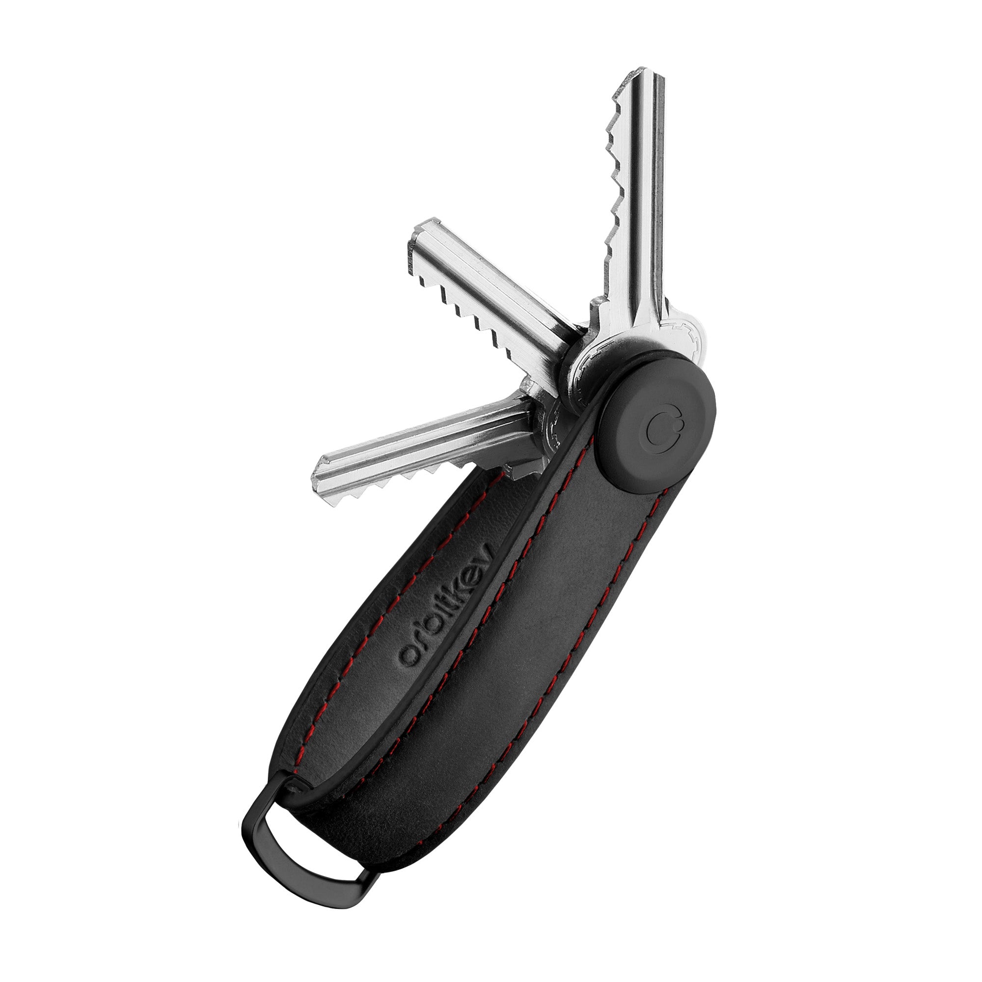 Orbitkey - Crazy Horse  - Black with Red Stitching