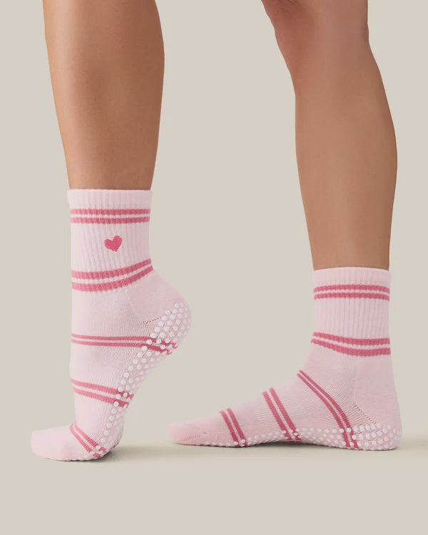 Crew Grip Socks - Candy Stripe Candy Pink
