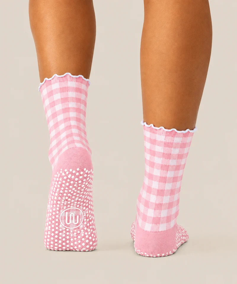 Crew Grip Socks - Picnic Check Pink