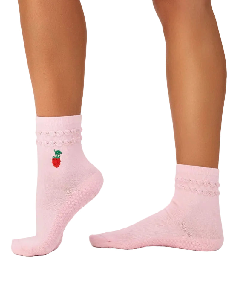 Crew Grip Socks - Raspberry Ruffle Pink