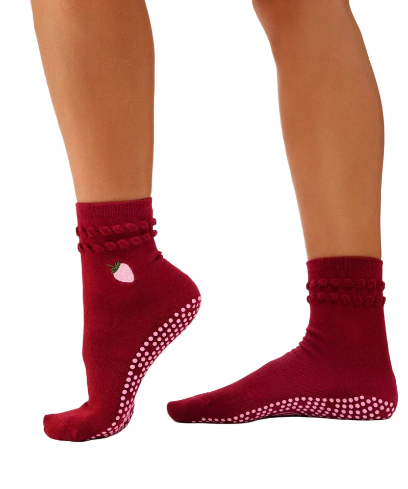 Crew Grip Socks - Strawberry Ruffle Ruby