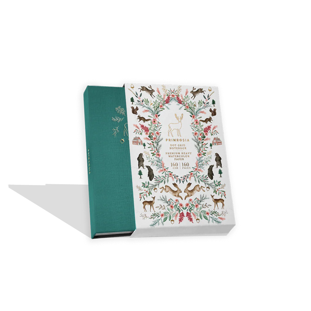 Dot Grid Notebook - Deer Woodlands Teal