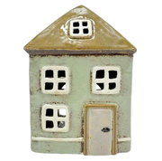 Tealight Holder - Light Green Cottage