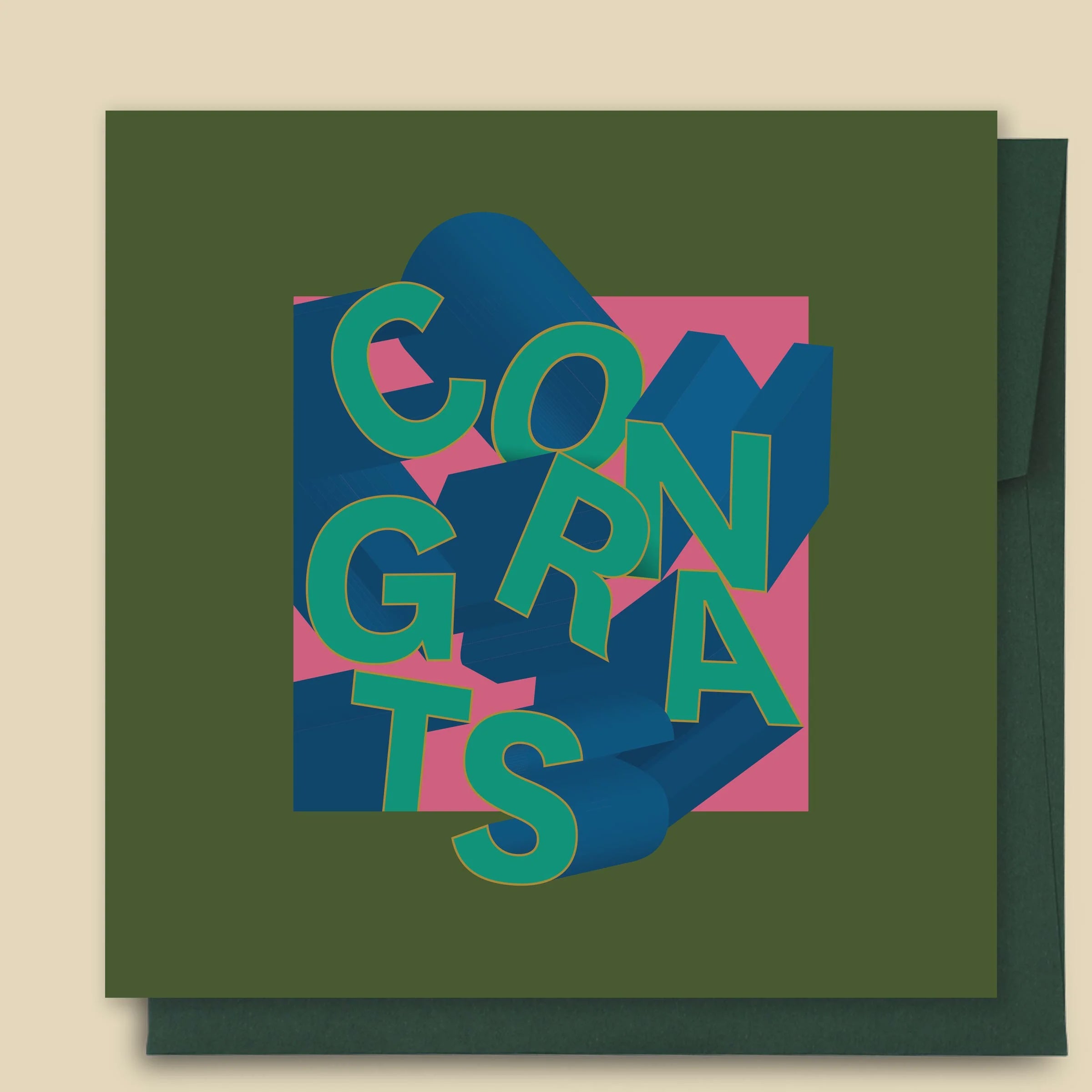 Dimensional Congrats Green Card
