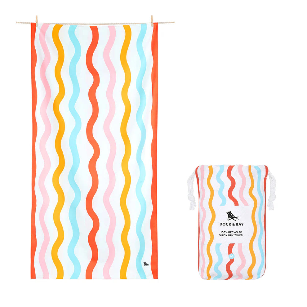 Dock & Bay Kids Beach Towel M -Squiggle Face
