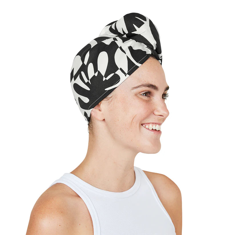 Quick Dry Hair Wrap - Midnight Monochrome