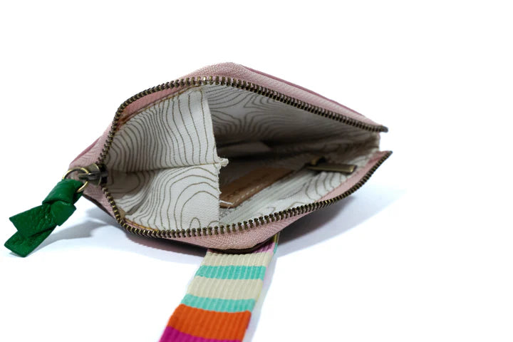 Lulu Coin Purse with Strap - Rose Multi