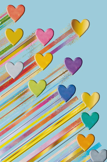 Shooting Star Hearts Card