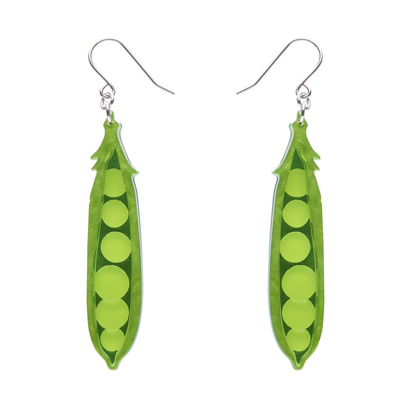 In Praise of Veg Drop Earrings - Peas Please