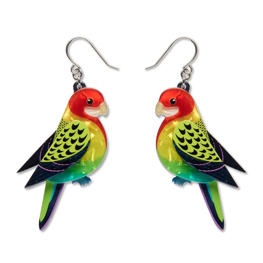 Eastern Rosella Drop Earrings