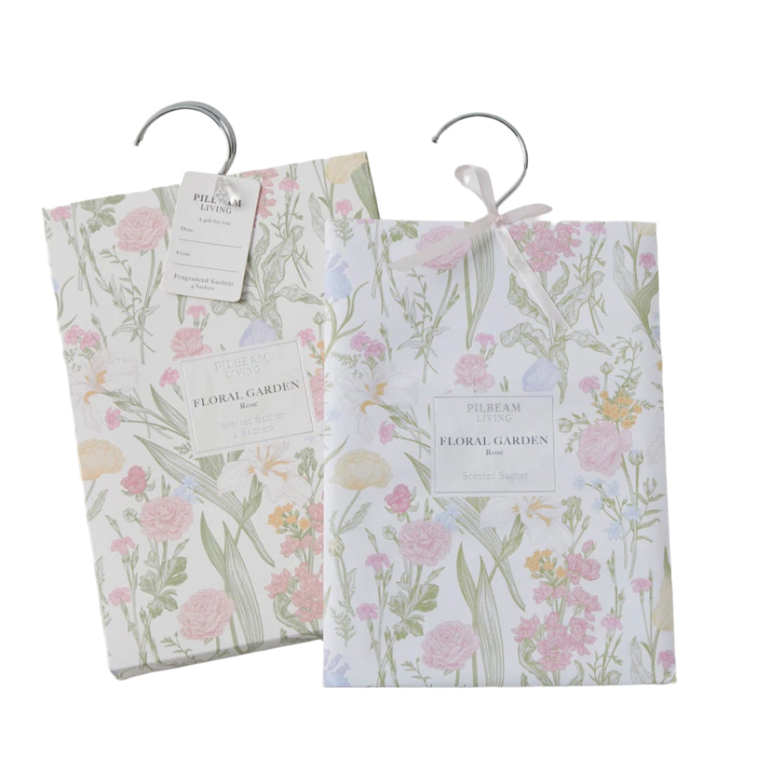 Scented Hanging Sachets (4) - Floral Garden Rose