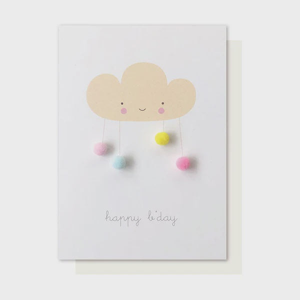 Cloud Birthday Pom Pom Card