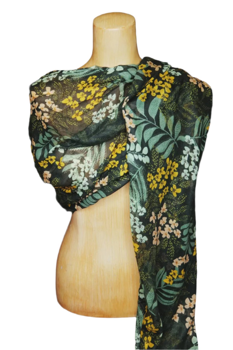 Apricot Haus Scarf - Emerald Leaves