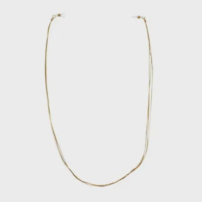 Tri Strand Fine Glasses Chain - Gold