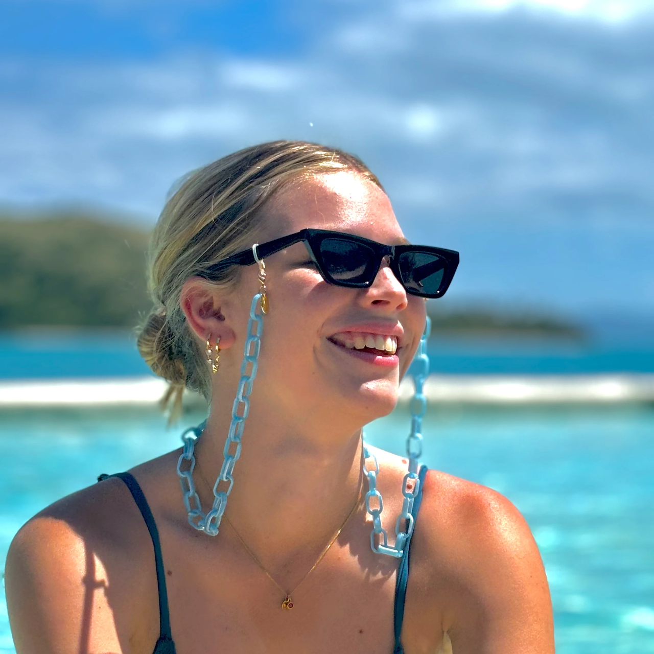 Glasses Chain Chunky - Sky Blue