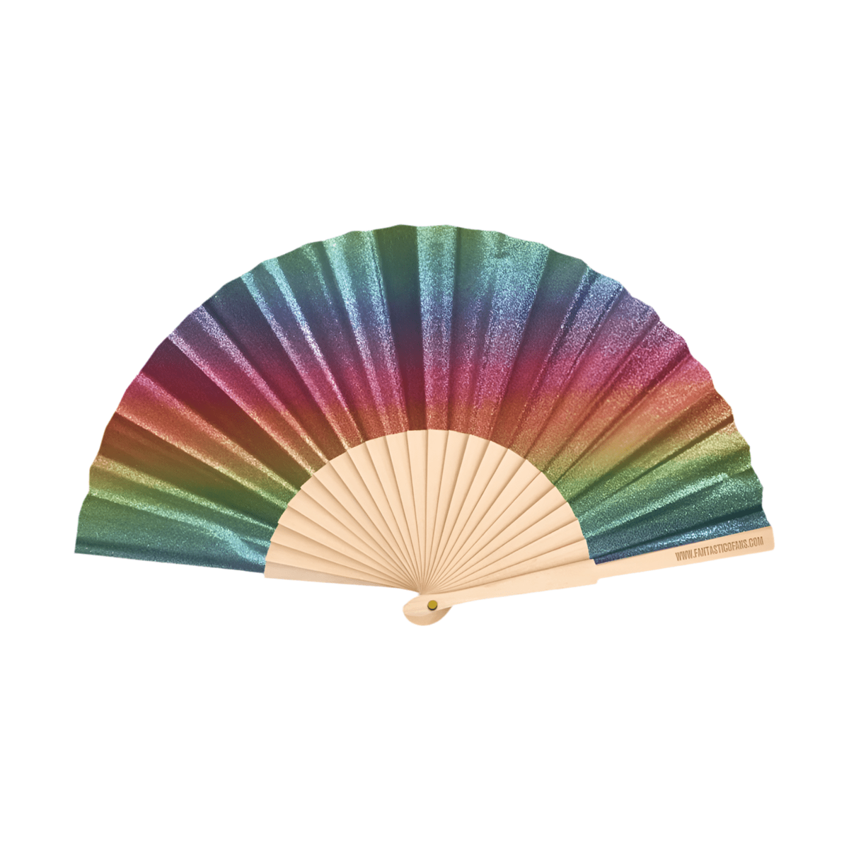 Hand Fan - Rainbow Glitter